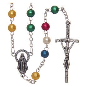 Missionary rosary imitation pearl beads 6 mm