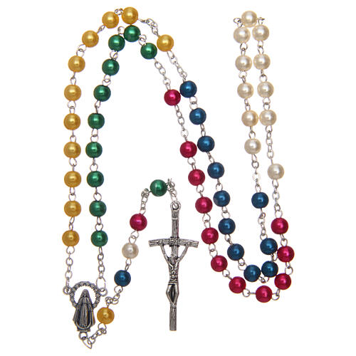 Missionary rosary imitation pearl beads 6 mm 4