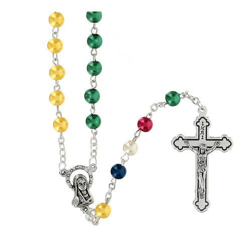 Missionary rosary imitation pearl beads 6 mm 5