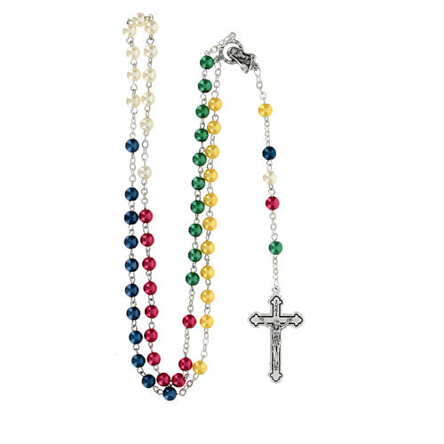 Missionary rosary imitation pearl beads 6 mm 8
