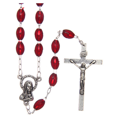 Rosary with plastic oval beads 5x3 mm 1