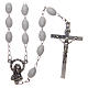 Rosary in white plastic with 5x3 mm oval beads s1