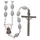 Rosary in white plastic with 5x3 mm oval beads s2