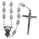 Rosary with plastic oval white beads 5x3 mm s1
