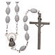Rosary with plastic oval white beads 5x3 mm s2