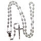 Rosary with plastic oval white beads 5x3 mm s4