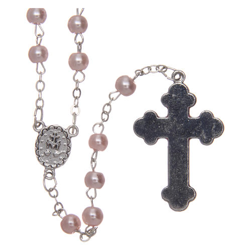 Rosary in pink semi-pearl 3 mm 2