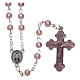 Rosary in pink semi-pearl 3 mm s1