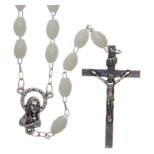 Rosary with plastic oval phosphorus beads 5x3 mm 1