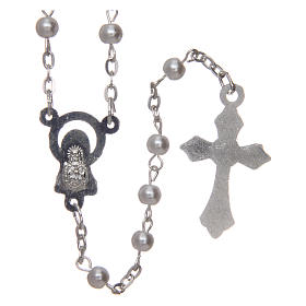 Rosary in semi-pearl with 4 mm round beads