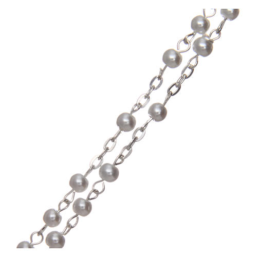Rosary in semi-pearl with 4 mm round beads 3
