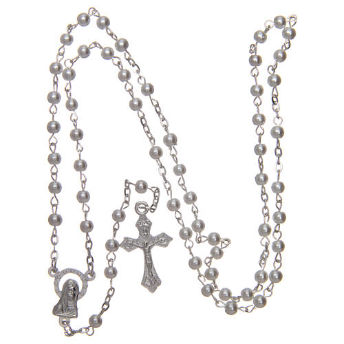 Rosary in semi-pearl with 4 mm round beads 4