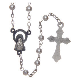 Imitation pearl rosary round beads 4 mm