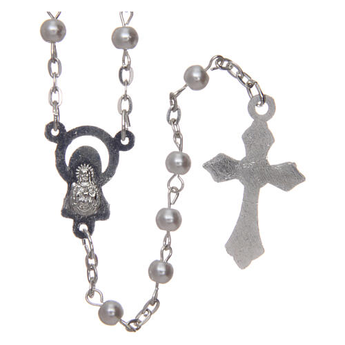 Imitation pearl rosary round beads 4 mm 2