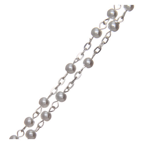 Imitation pearl rosary round beads 4 mm 3