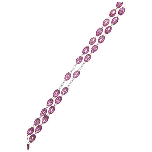 Rosary with plastic oval amethyst beads 5x3 mm 3