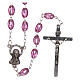 Rosary with plastic oval amethyst beads 5x3 mm s1