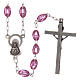 Rosary with plastic oval amethyst beads 5x3 mm s2