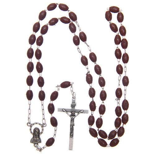 Rosary in brown plastic with oval beads 5x3 mm 4