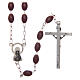 Rosary with plastic oval brown beads 5x3 mm s2