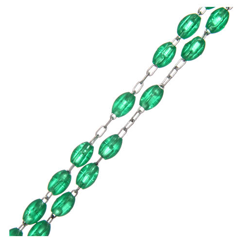 Rosary in green plastic with oval beads 5x3 mm 3