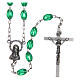 Rosary in green plastic with oval beads 5x3 mm s1