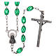 Rosary in green plastic with oval beads 5x3 mm s2