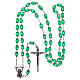 Rosary in green plastic with oval beads 5x3 mm s4