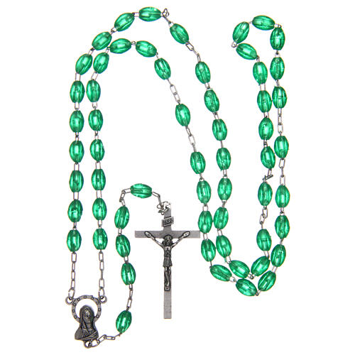 Rosary with plastic oval green beads 5x3 mm 4