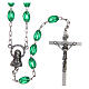 Rosary with plastic oval green beads 5x3 mm s1