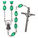 Rosary with plastic oval green beads 5x3 mm s2
