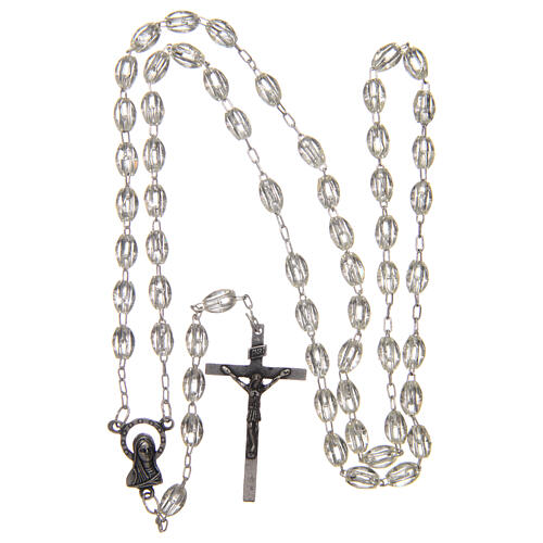 Rosary with plastic oval transparent beads 5x3 mm 4