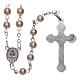 Round white semi-pearl rosary 5 mm with enameled cross s2