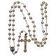 Round white semi-pearl rosary 5 mm with enameled cross s4