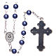 Round violet semi-pearl rosary 5 mm with enameled cross s2