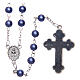 Imitation pearl rosary round violet beads 5 mm enamelled cross s2