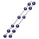 Imitation pearl rosary round violet beads 5 mm enamelled cross s3