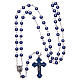 Imitation pearl rosary round violet beads 5 mm enamelled cross s4