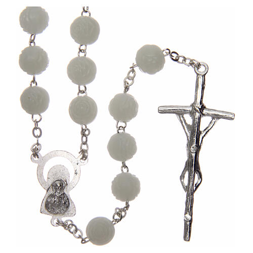 Rosary phosphorus with plastic rose shaped beads 8 mm 2