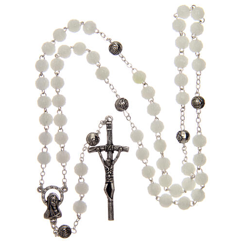 Rosary phosphorus with plastic rose shaped beads 6 mm 4