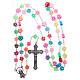 Plastic rosary multicolored flower shaped beads 9 mm s4
