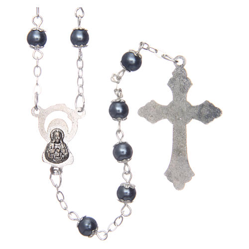 Rosary in silver amethyst semi-pearl with 5mm round beads and cotters 2