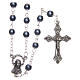 Rosary in silver amethyst semi-pearl with 5mm round beads and cotters s1