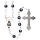Rosary in silver amethyst semi-pearl with 5mm round beads and cotters s2