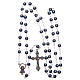 Imitation pearl rosary with amethyst color round beads 5 mm with caps s4