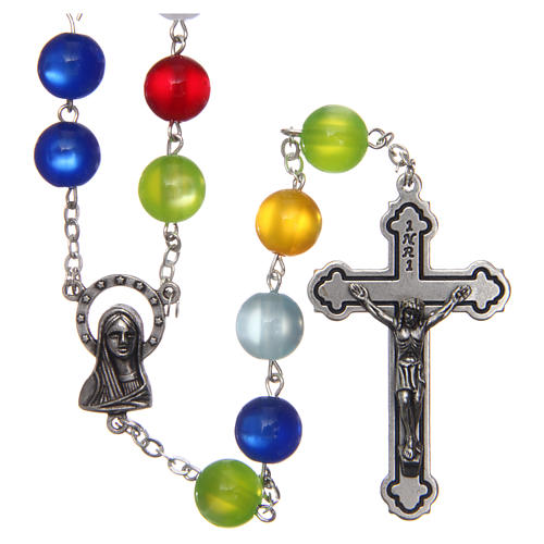Rosary in multicoloured semi-pearl 10 mm 1