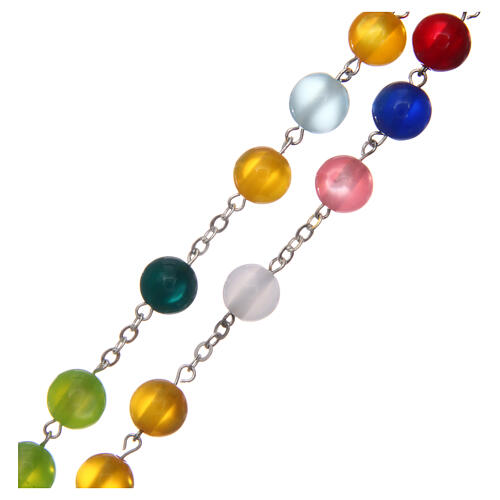 Imitation pearl rosary multicolored beads 10 mm 3