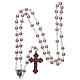 Semi-pearl rosary with round pink beads 5 mm s4