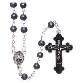 Imitation pearl rosary round grey beads 5 mm