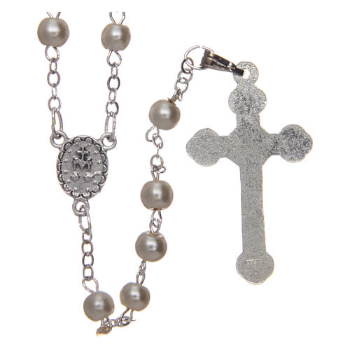 Imitation pearl rosary round white beads 5 mm 2